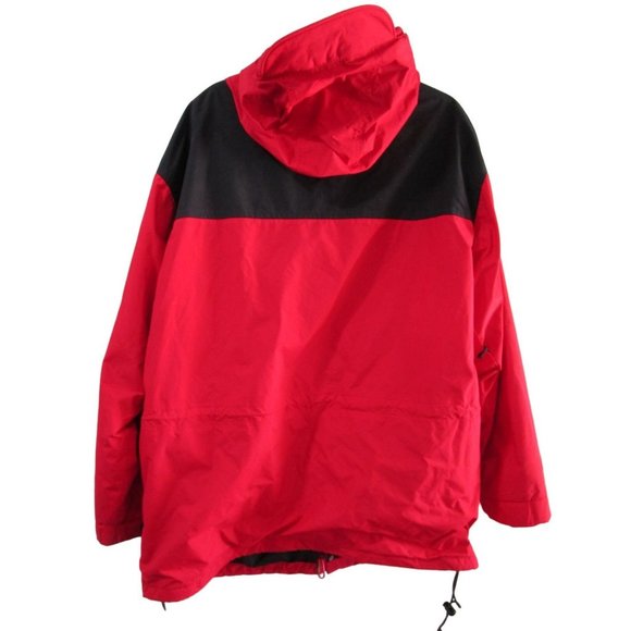 REI Gore Tex Anorak Wind Breaker Mens XL Hood Armpit Vents Red Black GUC - Picture 2 of 16